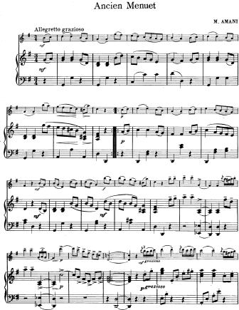 Ancien Menuet - Violin Sheet Music by Amani