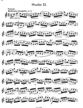 Cello Suite No. 2 in A Minor (original key: D Minor), BWV 1008 - Violin Sheet Music by Bach