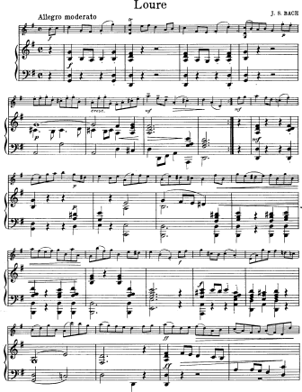 Loure - Violin Sheet Music by Bach