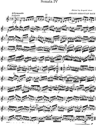 Partita No.2 in D minor, BWV 1004 - Violin Sheet Music by Bach