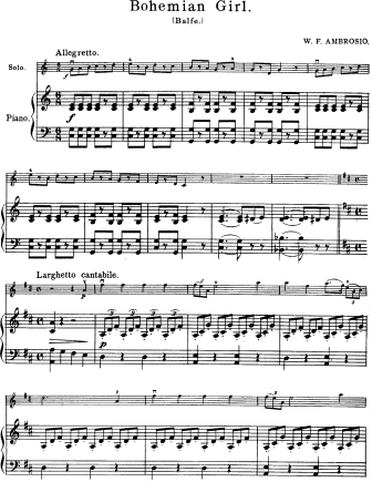 Bohemian Girl - excerpts from the opera - Violin Sheet Music by Balfe