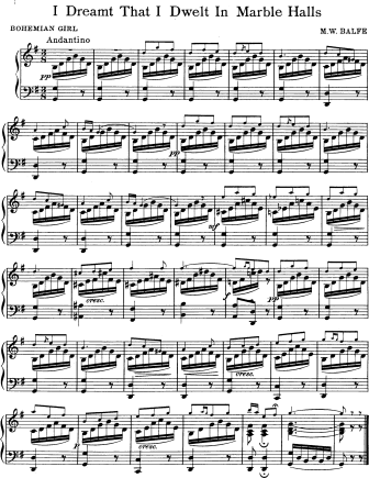 I Dreamt that I Dwelt in Marble Halls (from Bohemian Girl) - Violin Sheet Music by Balfe