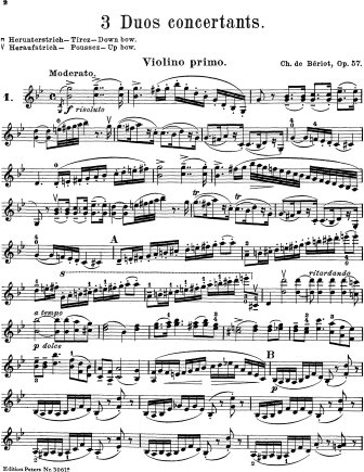 3 Duos Concertante, Op. 57 - Violin Sheet Music by Beriot