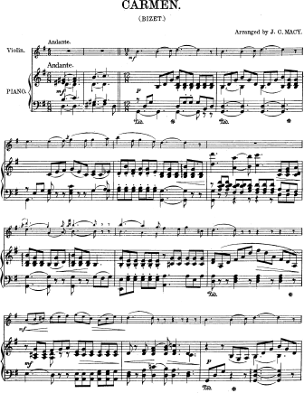 Carmen - more excerpts from the opera - Violin Sheet Music by Bizet
