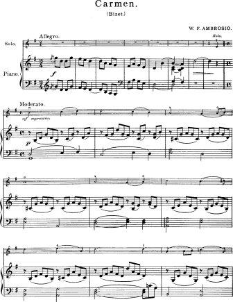 Carmen - excerpts from the opera - Violin Sheet Music by Bizet
