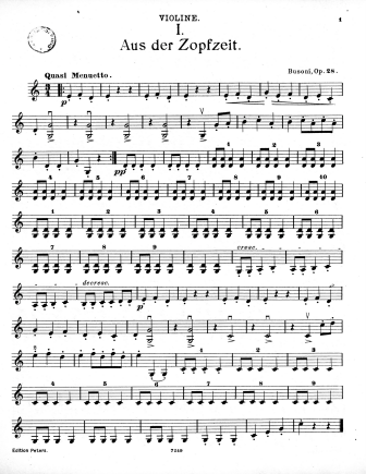 Four Bagatelles, Op. 28 - Violin Sheet Music by Busoni