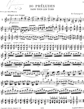 Thirty Preludes - Violin Sheet Music by Campagnoli