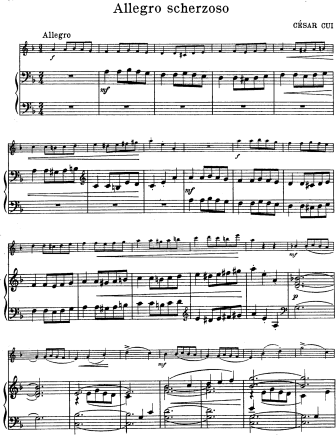 Allegro Scherzoso, Op. 50, No. 24 - Violin Sheet Music by Cui