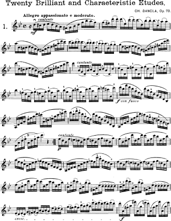 Twenty Brilliant and Characteristic Studies for Violin, Op. 73 - Violin Sheet Music by Dancla