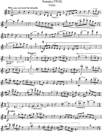 Violin Sonata No. 1 - Violin Sheet Music by Delius