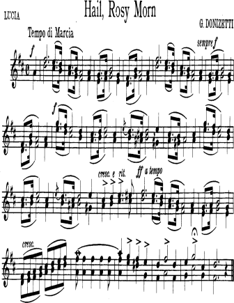 Hail Rosy Morn - Violin Sheet Music by Donizetti