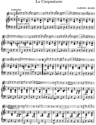 La Cinquantaine - Violin Sheet Music by Gabriel-marie