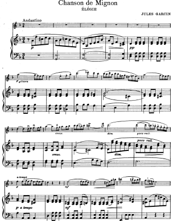 Chanson de Mignon - Violin Sheet Music by Garcin