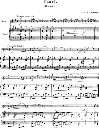 Faust (excerpts from the opera arranged by Ambrosio) - Violin Sheet Music by Gounod