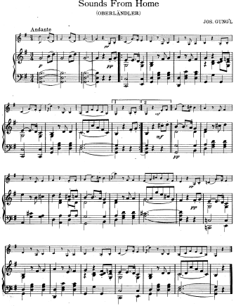 Sounds from Home (Oberlandler) - Violin Sheet Music by Gungl