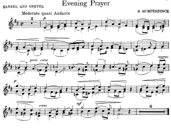 Evening Prayer - from Hansel and Gretel - Violin Sheet Music by Humperdinck