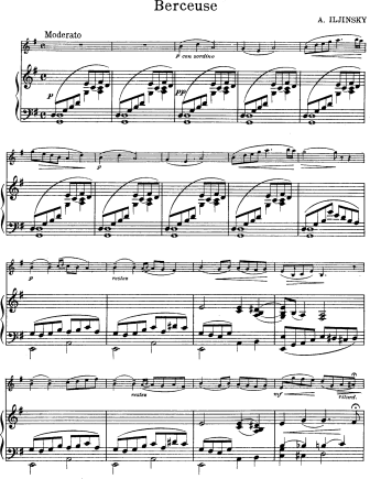 Berceuse - Violin Sheet Music by Ilyinsky