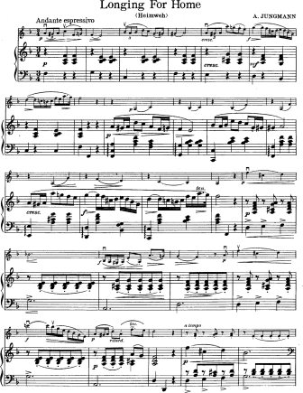 Longing for Home - Violin Sheet Music by Jungmann
