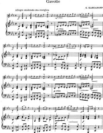 Gavotte - Violin Sheet Music by Karganoff
