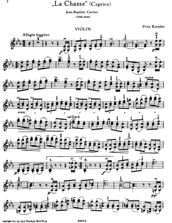 La Chasse (Caprice) - Violin Sheet Music by Kreisler
