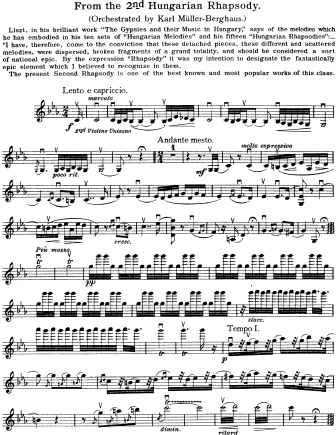 Hungarian Rhapsody No. 2 - Violin Sheet Music by Liszt