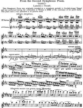 Tasso - Violin Sheet Music by Liszt