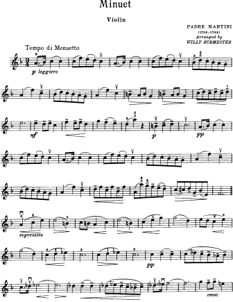 Minuet - Violin Sheet Music by Martini