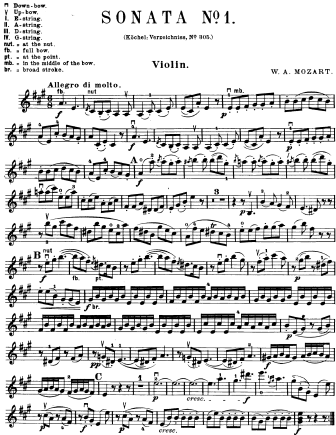 Violin Sonata No. 22 in A major K. 305 (293d) - Violin Sheet Music by Mozart