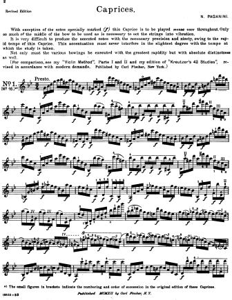 24 Caprices for Solo Violin, Op.1 - Violin Sheet Music by Paganini