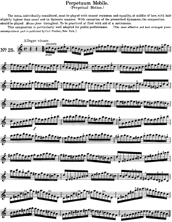 Perpetuum Mobile - Violin Sheet Music by Paganini