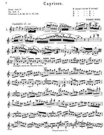 24 Caprices - Violin Sheet Music by Rode