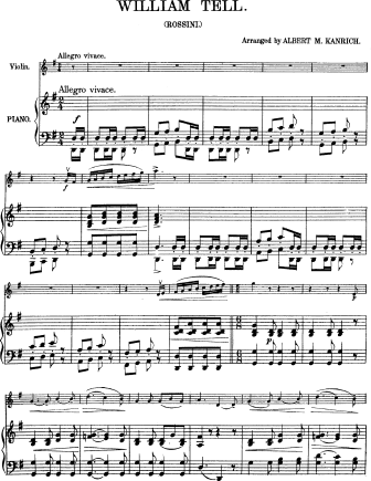 William Tell - version 2 - Violin Sheet Music by Rossini