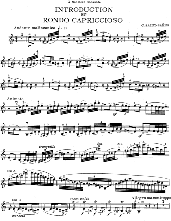 Introduction and Rondo Capriccioso in A minor, Op. 28 - Violin Sheet Music by Saintsaens