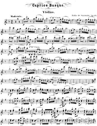 Caprice Basque, Op. 24 - Violin Sheet Music by Sarasate