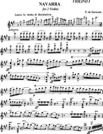 Navarra, Op. 33 - Violin Sheet Music by Sarasate