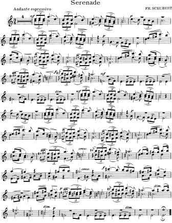 Serenade (Standchen) - version 2 - Violin Sheet Music by Schubert