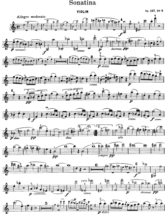 Sonatina No. 2 in a minor (D. 385) - Violin Sheet Music by Schubert