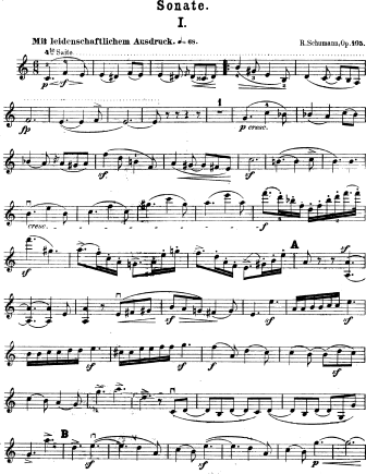 Violin Sonata No. 1 in A Minor, Op. 105 - Violin Sheet Music by Schumann