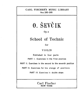 School of Technique (Technic), Op. 1 Part 1 - Exercises in the first position - Violin Sheet Music by Sevcik