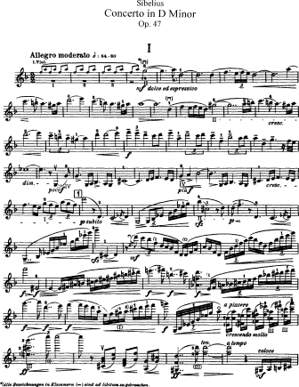 Violin Concerto in D minor, Op. 47 - Violin Sheet Music by Sibelius