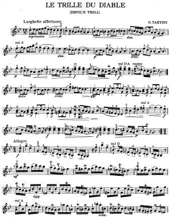 Devil's Trill Sonata (Le Trille du Diable) - Violin Sheet Music by Tartini