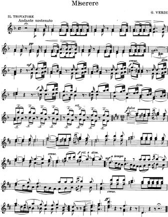 Miserere from Il Trovatore - Violin Sheet Music by Verdi