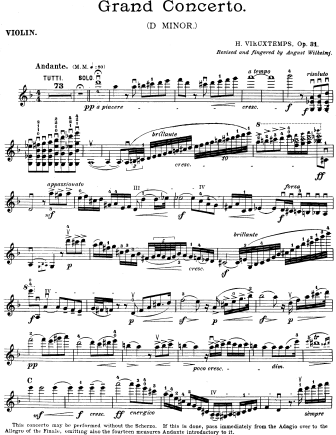 Violin Concerto No. 4 in D minor Op. 31 - Violin Sheet Music by Vieuxtemps