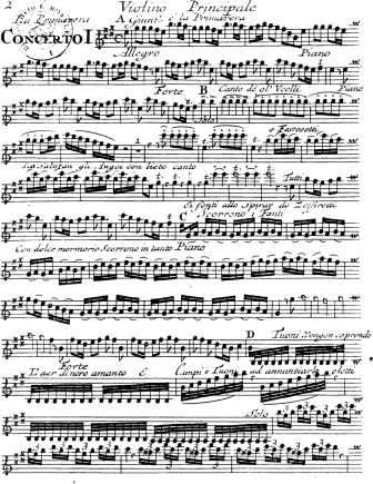 Violin Concerto No. 1 in E Major, Op. 8, No. 1 (RV 269), Spring (La Primavera) - Violin Sheet Music by Vivaldi