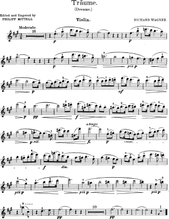 Traume (Dreams) - Violin Sheet Music by Wagner
