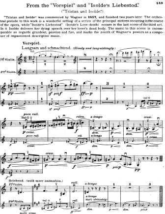 Tristan and Isolde - Violin Sheet Music by Wagner