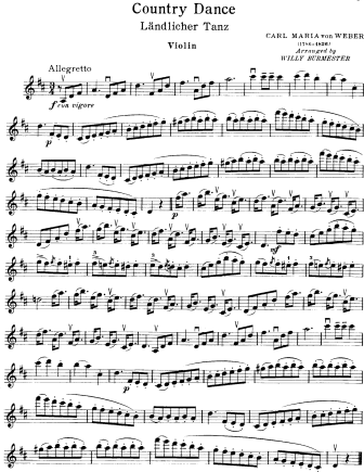 Country Dance - Violin Sheet Music by Weber