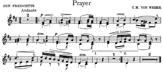 Prayer - from Der Freischutz - Violin Sheet Music by Wallace