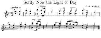 Softly Now the Light of Day - Violin Sheet Music by Weber