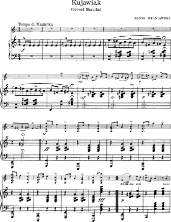 Kujawiak (Second Mazurka) - Violin Sheet Music by Wieniawski